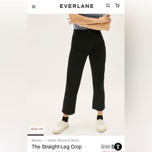 Everlane black straight leg crop in size 6